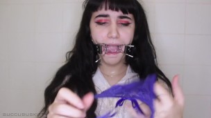 pee desperation + panties mouth stuffing + gag (preview) -Succubus Kitty