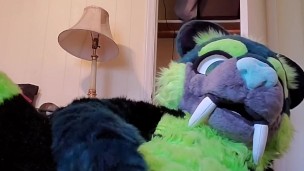 Fursuiter stuffs hole