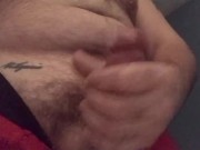 Stroking cock and cumming hard 