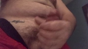 Stroking cock and cumming hard 