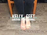 Student girl in white socks show foot and socks pov