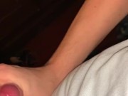 Close up cumshot huge uncut cock jerk off handjob big load 4k 60fps part 4