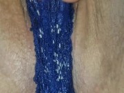 Peirced Step moms teasing pussy close up 