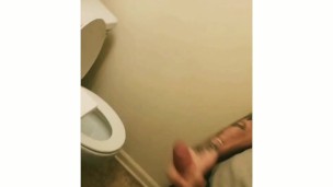 Hot muscular bearded guy jerks off moans and cum hard and eats it