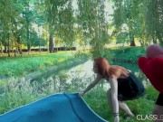 Outdoor lesbian sex between teen lovers with horny pussy 5/16