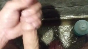 Oiled Up Shower Stroke and Cum