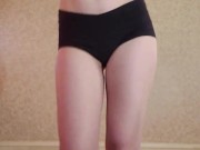 Amateur Strips & dances for you in her booty shorts and new sneakers ;) 1/16