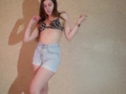 Amateur Brunette dances & strips to nude. (Centerfold by J.Giles)  10/16