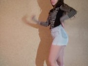 Amateur Brunette dances & strips to nude. (Centerfold by J.Giles)  6/16