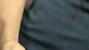 Tatted Mexican daddy jacking off in the garage
