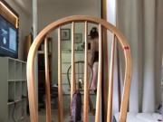 Hot babe fucks herself with dildo 