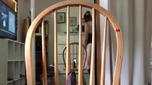 Hot babe fucks herself with dildo 
