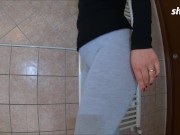 trying yoga-pants, she wants her big cameltoe to be seen through her pants  11/16