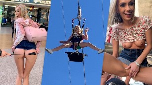 Blonde Sky Pierce Public Sex after Showing Pussy to Crowd POV