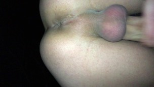 Throbbing perineum and asshole contractions close up while cumshot