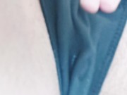 Closeup Pussy Rubbing Over Wet Panties 