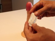 te enseño como poner un condom en una verga grande 3/16