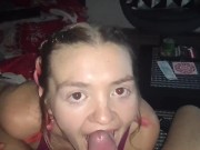 POV close up facial onto green eyed babe! 1/16
