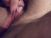 Clit tease after a shower 