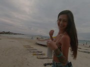 morena safada masturbando e chupando final de tarde na praia - Ana Rothbard