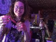 Hairy Hippie Looner Girl With Dreadlocks Inflates Red Balloon