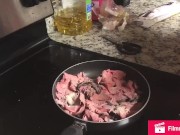 I dip my beef in your warm pink juices 
