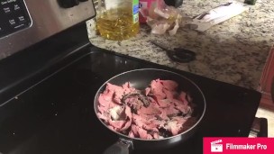 I dip my beef in your warm pink juices 