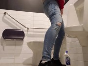 Playtime At The Urinal: Standing Piss Through My Fly Like A Man 5/16