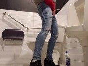 Playtime At The Urinal: Standing Piss Through My Fly Like A Man 8/16