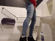 Playtime At The Urinal: Standing Piss Through My Fly Like A Man 9/16