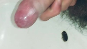 Peeing and Shooting Cum on public sink