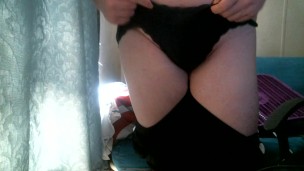 Femboy shows off fragile body