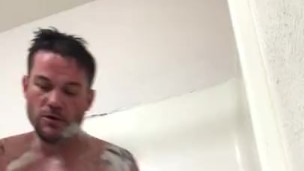 Lane talking a shower