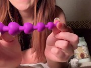 Cheerleaders perfect ass penetrated by anal beads 7/16