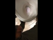 HOW COULD I RESIST PISSING IN THIS GIANT PUDDLE - PUBLIC RESTROOM!