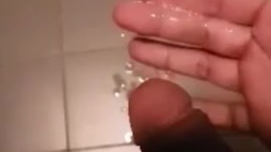 Wet Aftermath after secretly Jerking in Shower