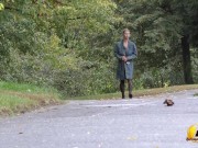 Public masturbate Katerina Hartlova City Park in pantyhose 1/16