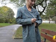 Public masturbate Katerina Hartlova City Park in pantyhose 16/16