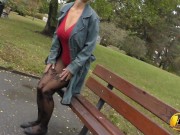 Public masturbate Katerina Hartlova City Park in pantyhose 6/16