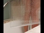 MY GIRLFRIEND 23 YEAR OLD FINGERING HER PUSSY IN BATH - SPYING HER 2/16