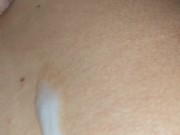 Horny boy Cums before going to bed (shoot all over naked body).