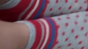 Footjob with socks! 