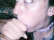 Hot Seductive pigtailed Mrs.wicked sloppy deepthroat ORAL CUM IN MOUTH 3/16