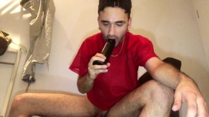 FTM Billy Vega riding big dildo