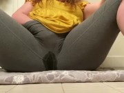  bbw has a quick squirt through clothes 