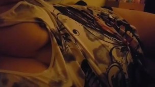 Playing with my nipples, teasing my love 
