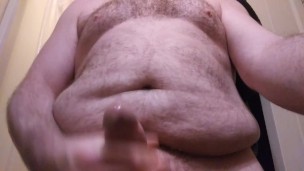 Bathroom jerk with orgasm