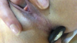 Fingers in pussy in the toilet