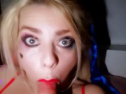 Harley Quinn doing a deep blowjob 12/16