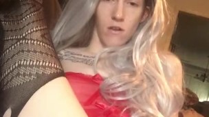 Horny house wife likes making her tight pussy wet